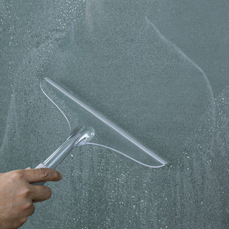 [Australia] - Shower Squeegee for Bathroom Shower Glass Doors, 10'' Rubber Window Cleaner Squeegee, Clear Plastic Car Windshield Cleaning Squeegee 