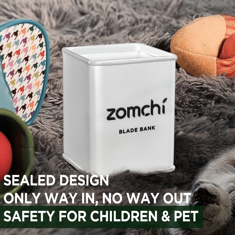[Australia] - Zomchi Razor Blade Box for Storing Razor Blades, Razor Blade Storage Box Disposal Case for Used Razor Blades with Double Edge (White) White 