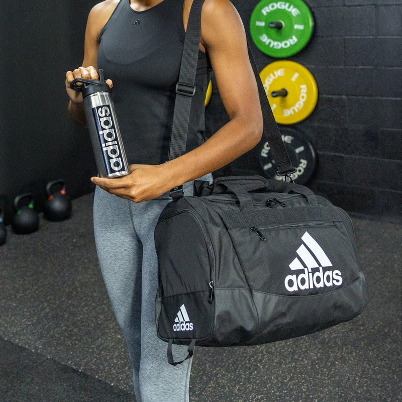 adidas Unisex Defender 4.0 Gym Duffel Bag for Men and Women Jersey Onix Grey/Black