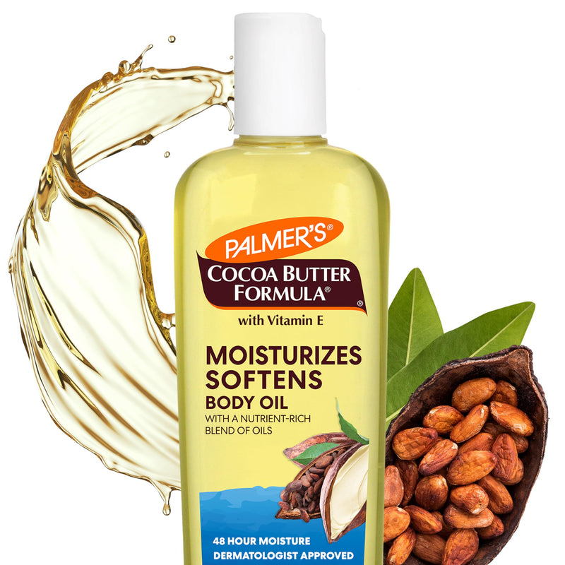 Palmer's Moisturizing Body Oil, Cocoa Butter Formula (8.5 Fl Oz) | Nourishing with Vitamin E, Radiant Looking Glow & Skin Hydration, Lightweight, Instant Absorption for Bath, Body and Shower 8.5 Fl Oz (Pack of 1)