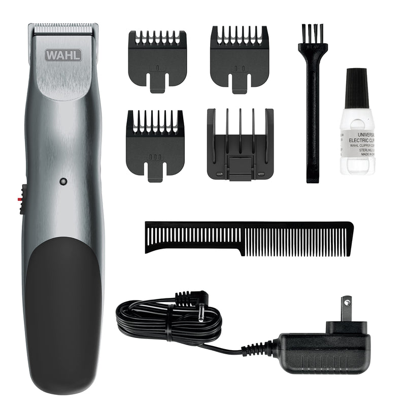 [Australia] - Wahl Groomsman Corded or Cordless Beard Trimmer for Men - Rechargeable Grooming Kit for Facial Hair - Beard Trimmer & Groomer - Model 9918-6171V Silver/Black 