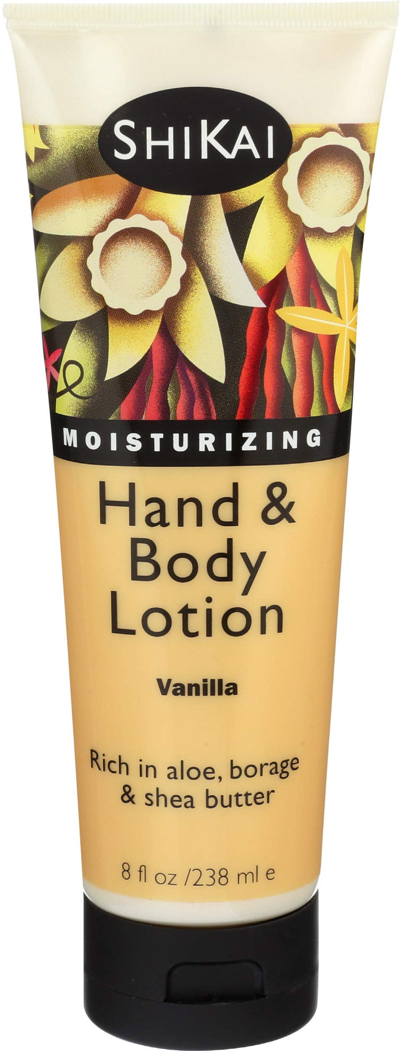 ShiKai Hand & Body Lotion (Vanilla, 8oz) | Daily Moisturizing Skincare for Dry and Cracked Hands | With Aloe Vera & Vitamin E Vanilla 8 Fl Oz (Pack of 1)