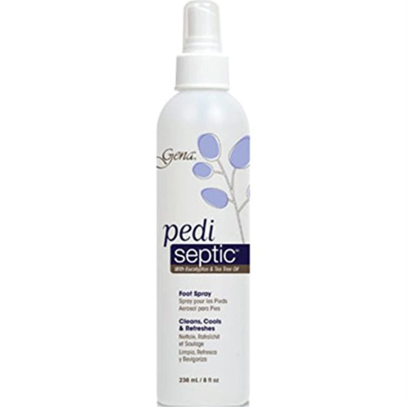Gena Pedi-Septic Foot Spray with Eucalyptus and Tea Tree Oil - Cooling Menthol Scent Sanitizer for Odor Control, Refreshing Pedicure Skin Cleanser, 8 fl oz
