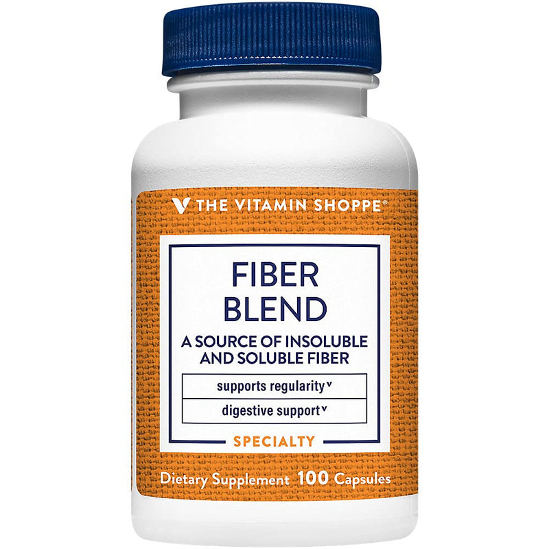 The Vitamin Shoppe Fiber Blend, Natural Source Insoluble and (100 Capsules) 100 Count (Pack of 1)