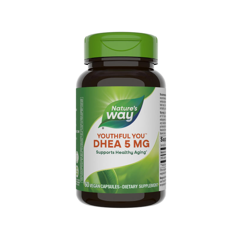 Nature's Way Youthful You DHEA 5 Mg, Supports Healthy Aging & Hormone Production*, No Gluten, 60 Vegan Capsules (Packaging May Vary) 1
