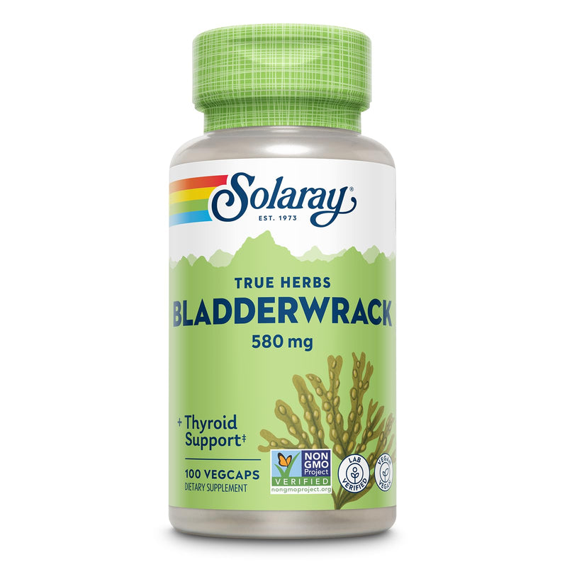 [Australia] - SOLARAY Bladderwrack Seaweed 580 mg Healthy Thyroid Balance, Supports Non-GMO & Vegan 100 VegCaps 100 Count (Pack of 1) 