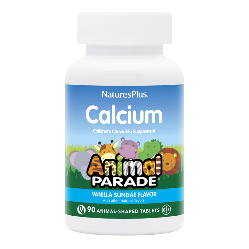 [Australia] - NaturesPlus Animal Parade Calcium, Vanilla Sundae Flavor - 90 Animal-Shaped Chewable Tablets - Promotes Healthy Bones - Vegan, Gluten Free - 90 Total Servings 1 