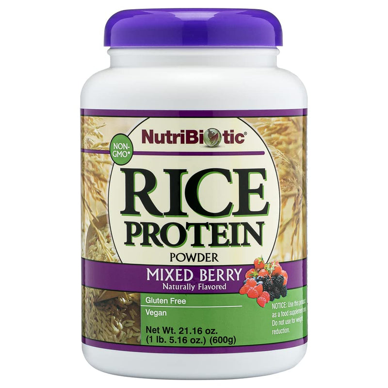 [Australia] - NutriBiotic ‚Äì Mixed Berry Rice Protein, 1 Lb 5 Oz (600g) | Low Carb, Keto-Friendly, Vegan, Raw Protein Powder | Grown & Processed Without Chemicals, GMOs or Gluten | Easy to Digest & Nutrient-Rich 