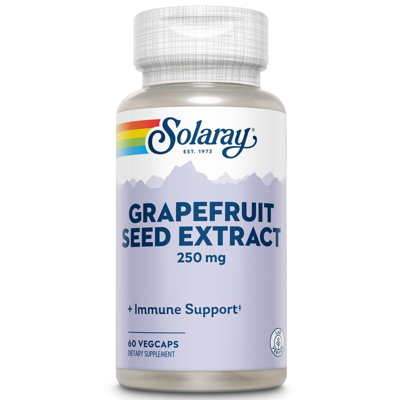 SOLARAY Grapefruit Seed Extract Capsules 250 mg, 60 VegCaps | Immune Support Supplement for Women and Men - with 20mg Zinc, Plus Antioxidant Vitamin C and Vitamin E for Wellness Support