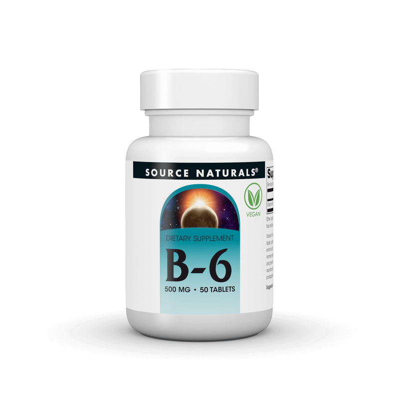 Source Naturals Vitamin B-6, Vegan B-6, 500 mg - 50 Tablets