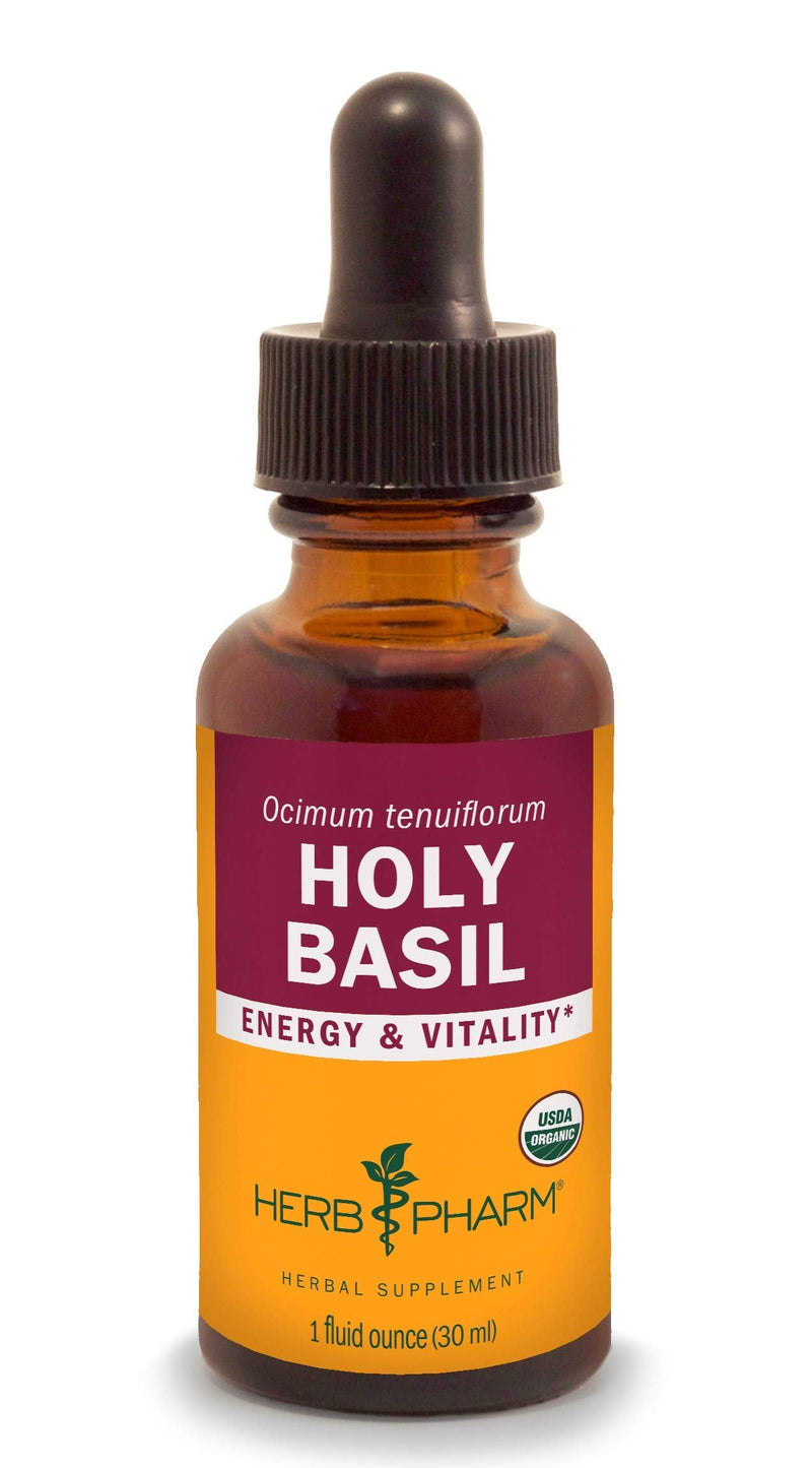 [Australia] - Herb Pharm Certified Organic Holy Basil (Tulsi) Extract for Energy and Vitality, 1 Ounce (DBAS01) 