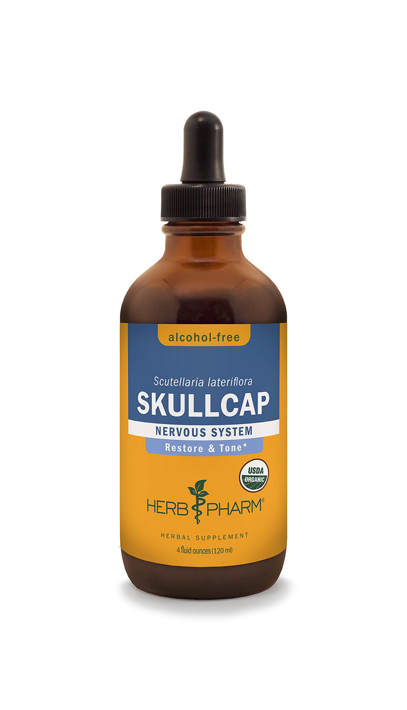 [Australia] - Herb Pharm Certified Organic Skullcap Liquid Extract for Nervous System Support, Alcohol Free Glycerite, 4 Ounce 