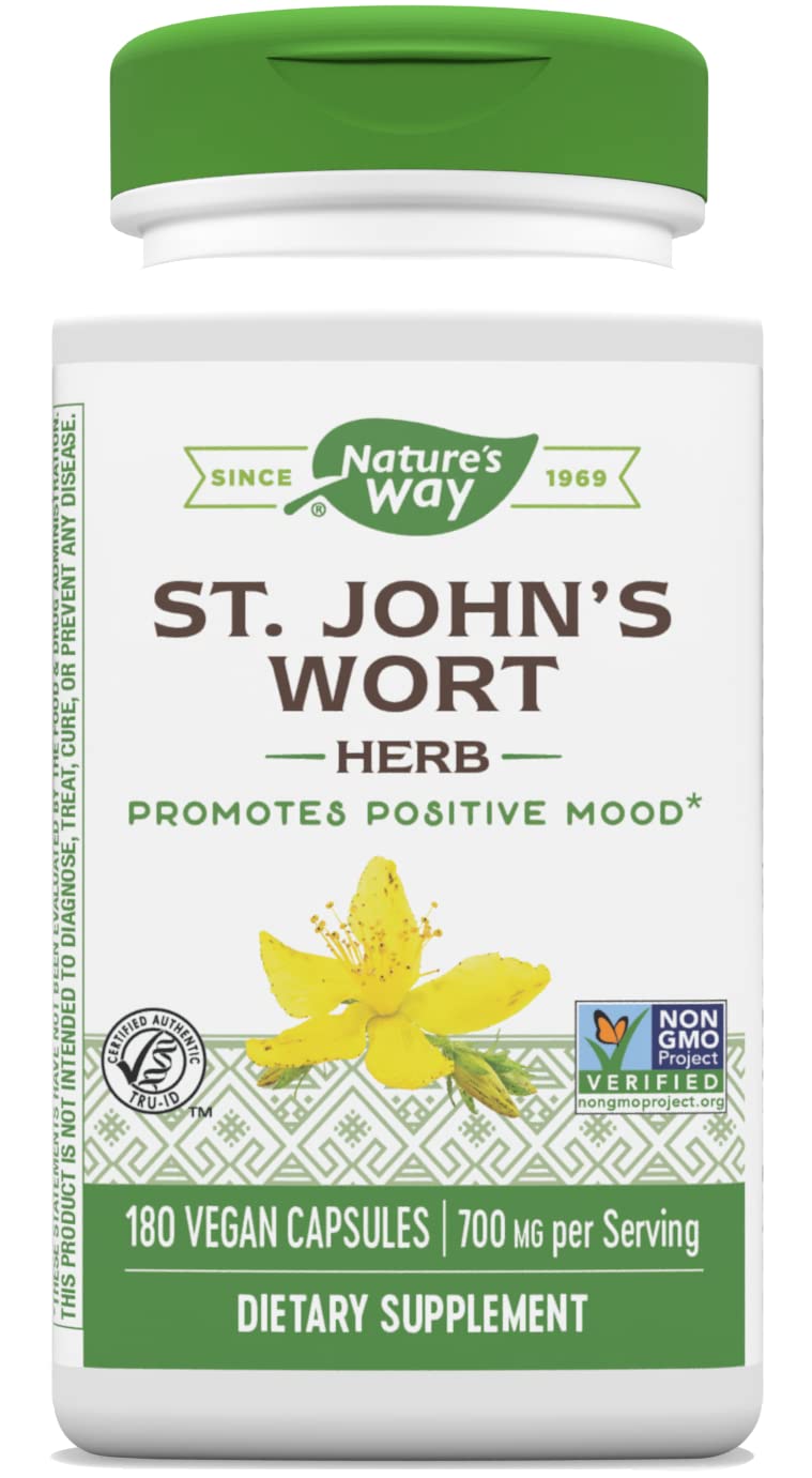 [Australia] - Nature's Way Premium St. John’s Wort Herb, Promotes A Positive Outlook*, 700 mg per serving, 180 Vegan Capsules 