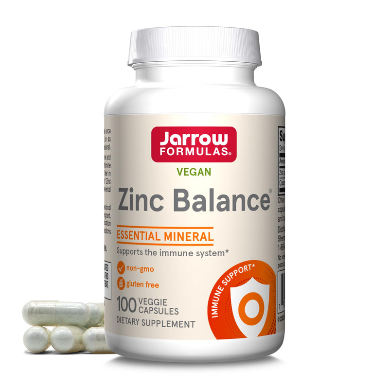 [Australia] - Jarrow Formulas Zinc Balance 15 mg - 100 Servings (Veggie Caps) - Includes Copper - Essential Mineral for Immune System Support - Immune Support Supplement - Gluten Free Zinc Copper Supplement - Vegan 