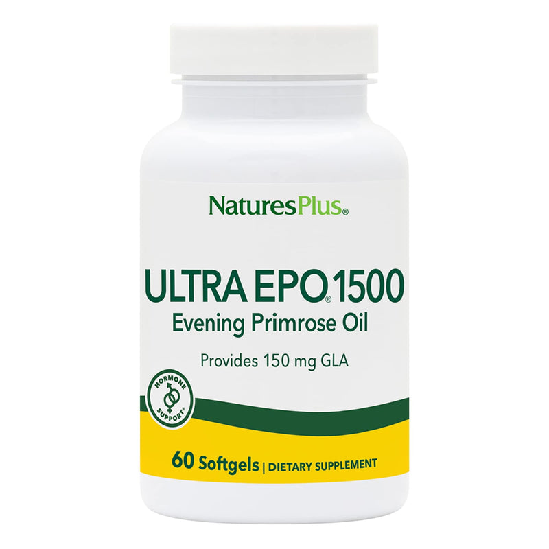 [Australia] - Natures Plus Ultra EPO 1500-1500 mg Evening Primrose Oil, 60 Softgels - Gluten-Free - 60 Servings 1 Count (Pack of 1) 