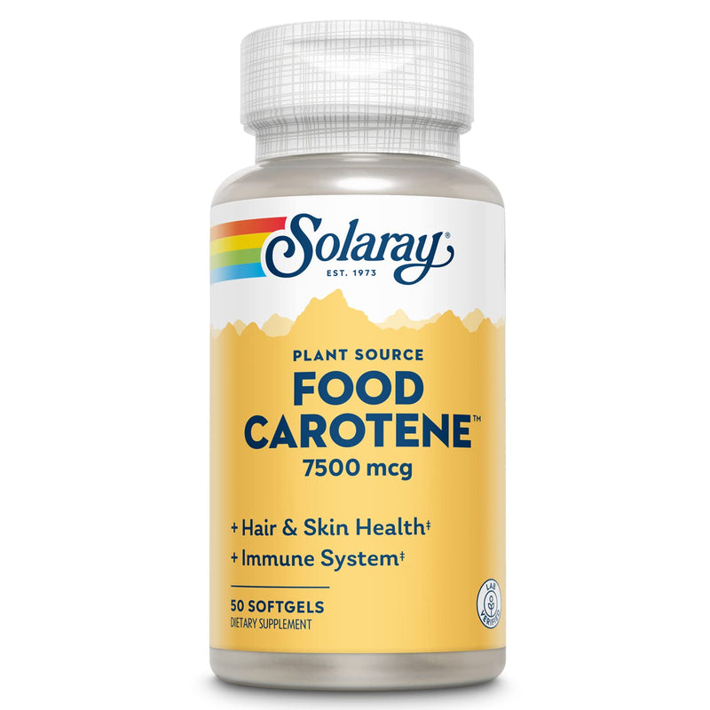 [Australia] - SOLARAY Food Carotene, Vitamin A as Beta Carotene 25000IU | Carotenoids for Healthy Skin & Eyes, Antioxidant Activity & Immune System Support | 50ct 50 Count (Pack of 1) 