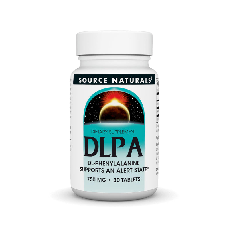 Source Naturals DLPA DL-Phenylalanine, 750 mg - 30 Tablets | Supplement that Supports an Alert State* 30 Count (Pack of 1)