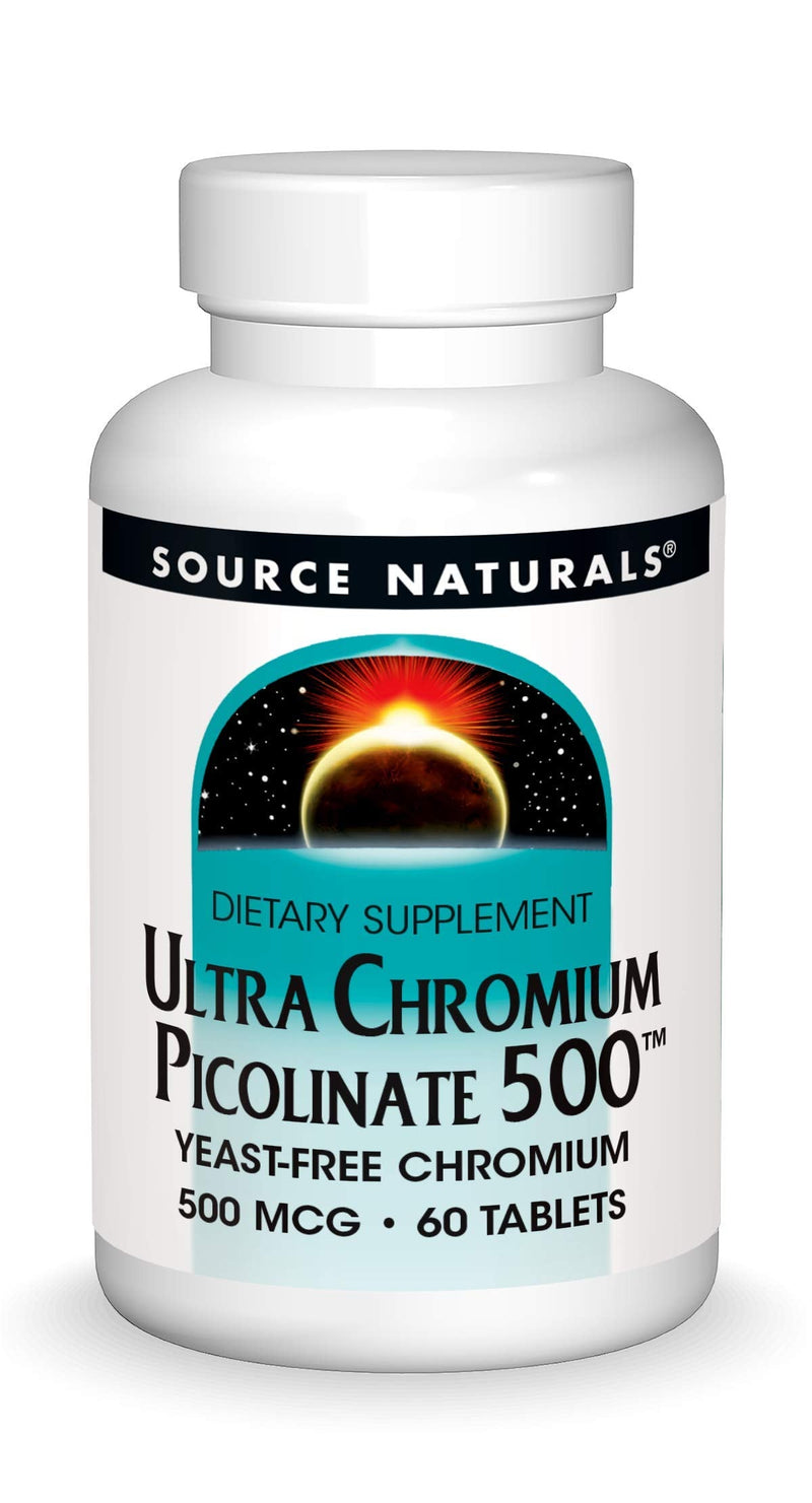 [Australia] - Source Naturals Ultra Chromium Picolinate 500 mcg Yeast-Free Dietary Supplement - 60 Tablets 