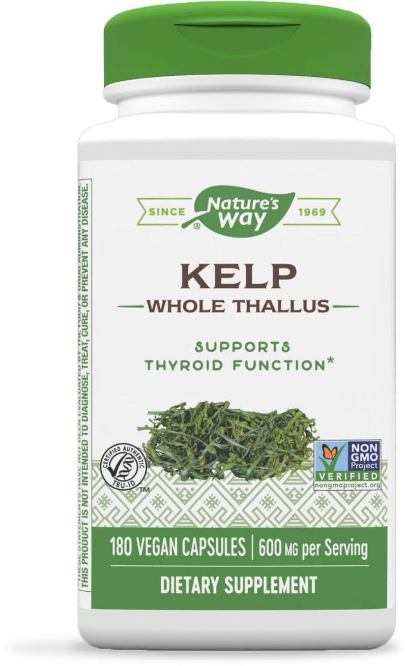 [Australia] - Nature's Way Kelp - Kelp Dietary Supplement - Supports Thyroid Function* - Iodine Supplement for Men & Women - Vegan & Non-GMO Project Verified - 180 Capsules 