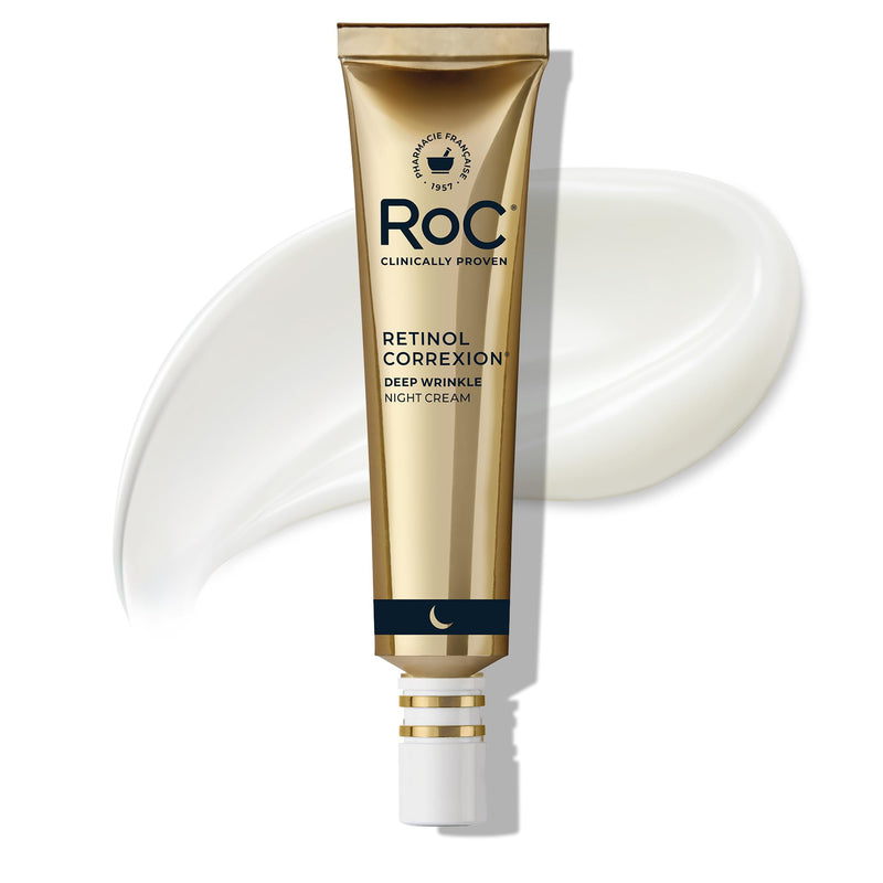 RoC Retinol Correxion Night Cream for Deep Wrinkles, Anti Aging Skincare Treatment Women and Men, 1.0 oz (Packaging May Vary) Deep Wrinkle Night Cream