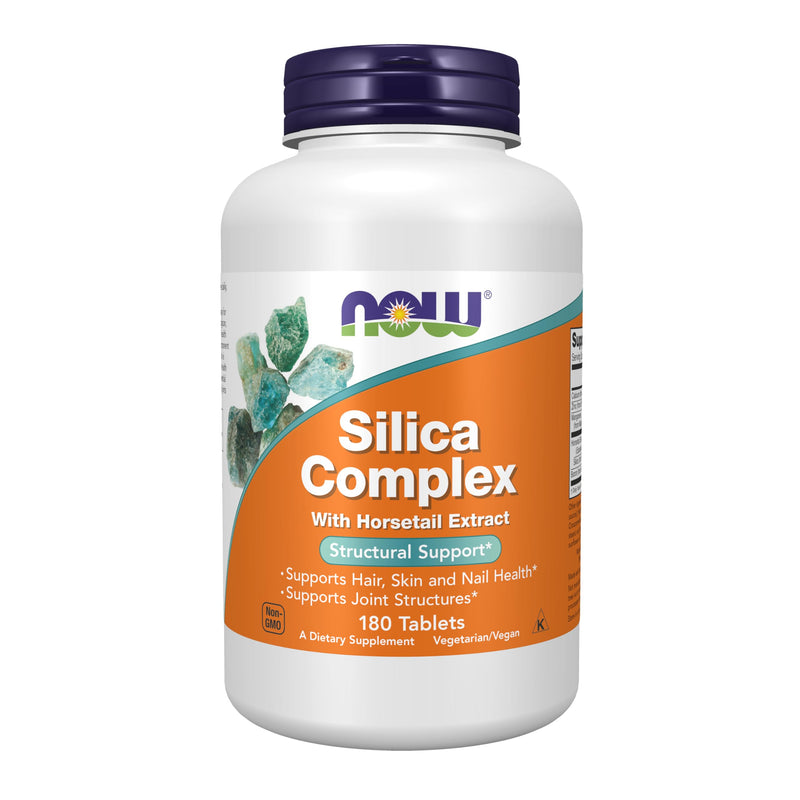 [Australia] - NOW Foods Supplements, Silica Complex with Horsetail Extract, Supports Hair, Skin and Nail Health*, Structural Support*, 180 Tablets Unflavored 180 Count (Pack of 1) 