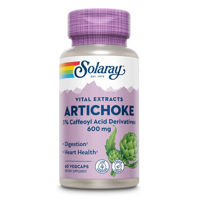 [Australia] - SOLARAY Artichoke Leaf Extract 600mg | Guaranteed Potency | Healthy Liver, Gall Bladder & Digestive Function Support | Lab Verified | 60 VegCaps 60 Count (Pack of 1) 