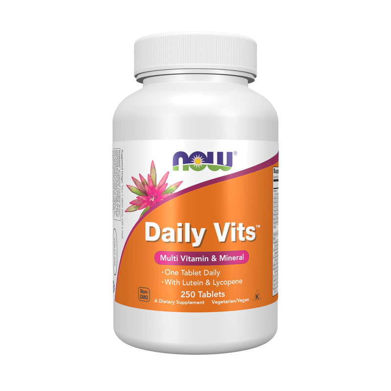 NOW Foods Supplements, Daily Vits™, One Tablet Daily with Lutein & Lycopene, 250 Tablets 250 Count (Pack of 1)