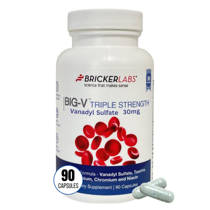 [Australia] - Big-V Triple Strength Vanadyl Supplement: Vanadyl Sulfate 30 mg, Taurine 600 mg, Selenium, Chromium and Niacin, Blended Mineral Supplement Capsules 90 ct 90 Count (Pack of 1) 