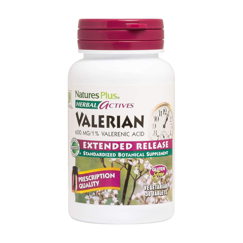 [Australia] - NaturesPlus Herbal Actives Valerian 600mg Extended Release - 30 Tablets - Vegetarian, Gluten Free - 30 Servings 