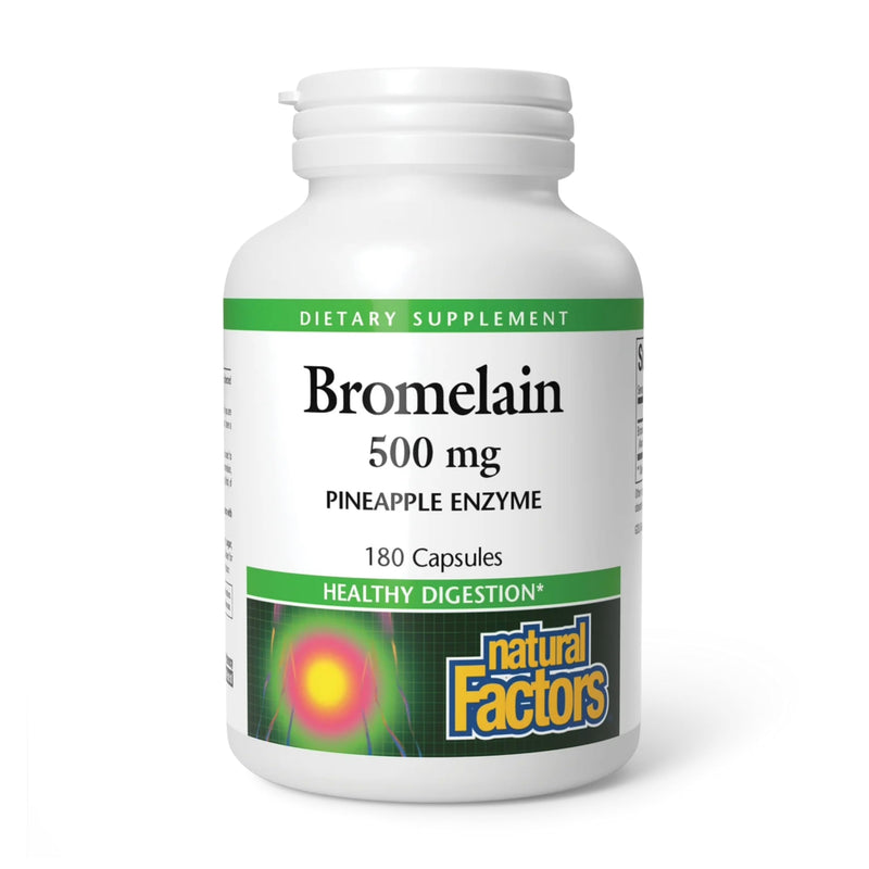 [Australia] - Natural Factors, Bromelain 500 mg, Enzyme Support for a Healthy Digestive System, 180 Capsules. 180 Count (Pack of 1) 