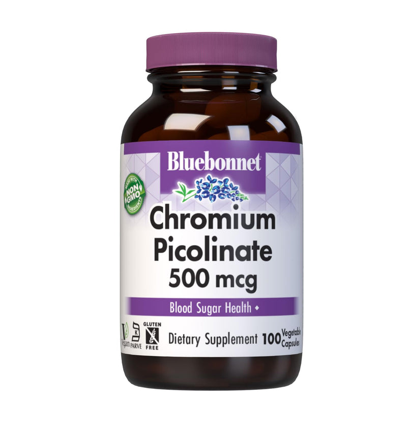 [Australia] - BlueBonnet Nutrition Chromium Picolinate, Soy, Gluten & Dairy Free, Non-GMO, Kosher Certified, Vegan, 500 mcg, 100 Count 