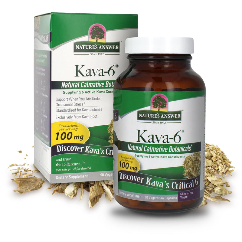 [Australia] - Nature's Answer Kava Root Powder 90 Capsules - Kava Powder for Mood & Stress Relief, Calming Support - Gluten Free, Vegan, Made in USA for Everyone 