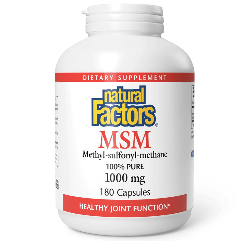 [Australia] - Natural Factors, MSM, Supports Healthy Joints, Hair, Skin and Nails, 180 Capsules 180 Count (Pack of 1) 