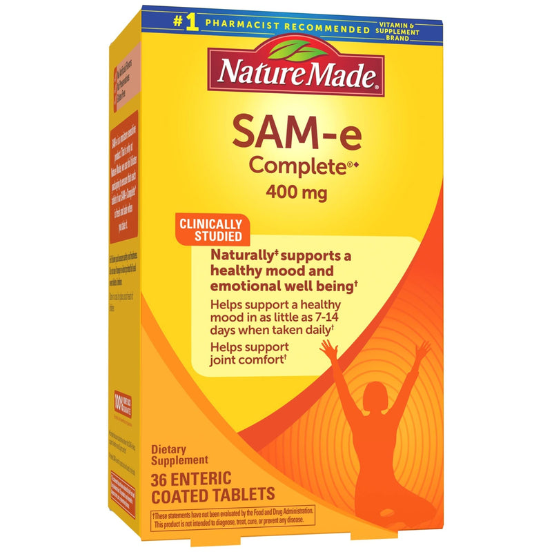 [Australia] - Nature Made SAM-e Complete 400 mg, Dietary Supplement for Mood Support, 36 Tablets, 36 Day Supply 36 Count (Pack of 1) 