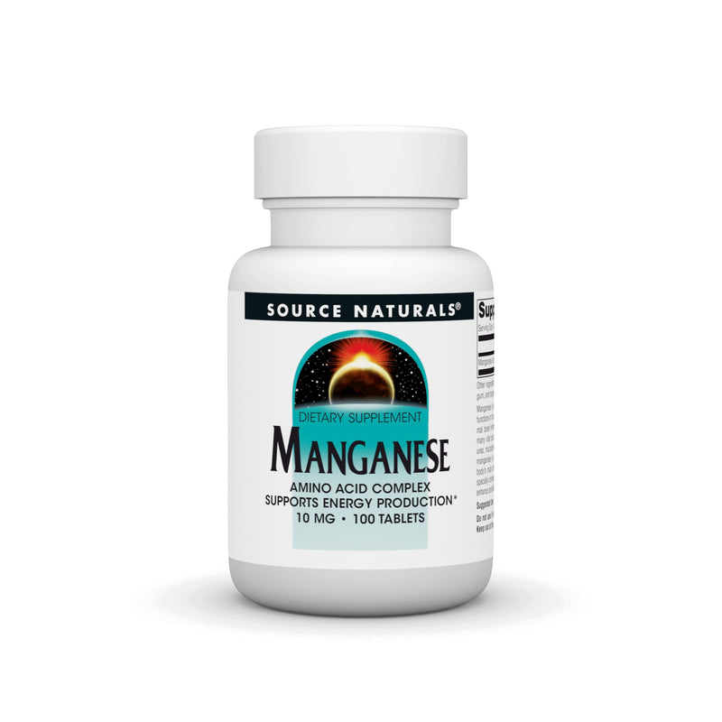 [Australia] - Source Naturals Manganese, Amino Acid Chelate - Supports Energy Production - 100 Tablets 