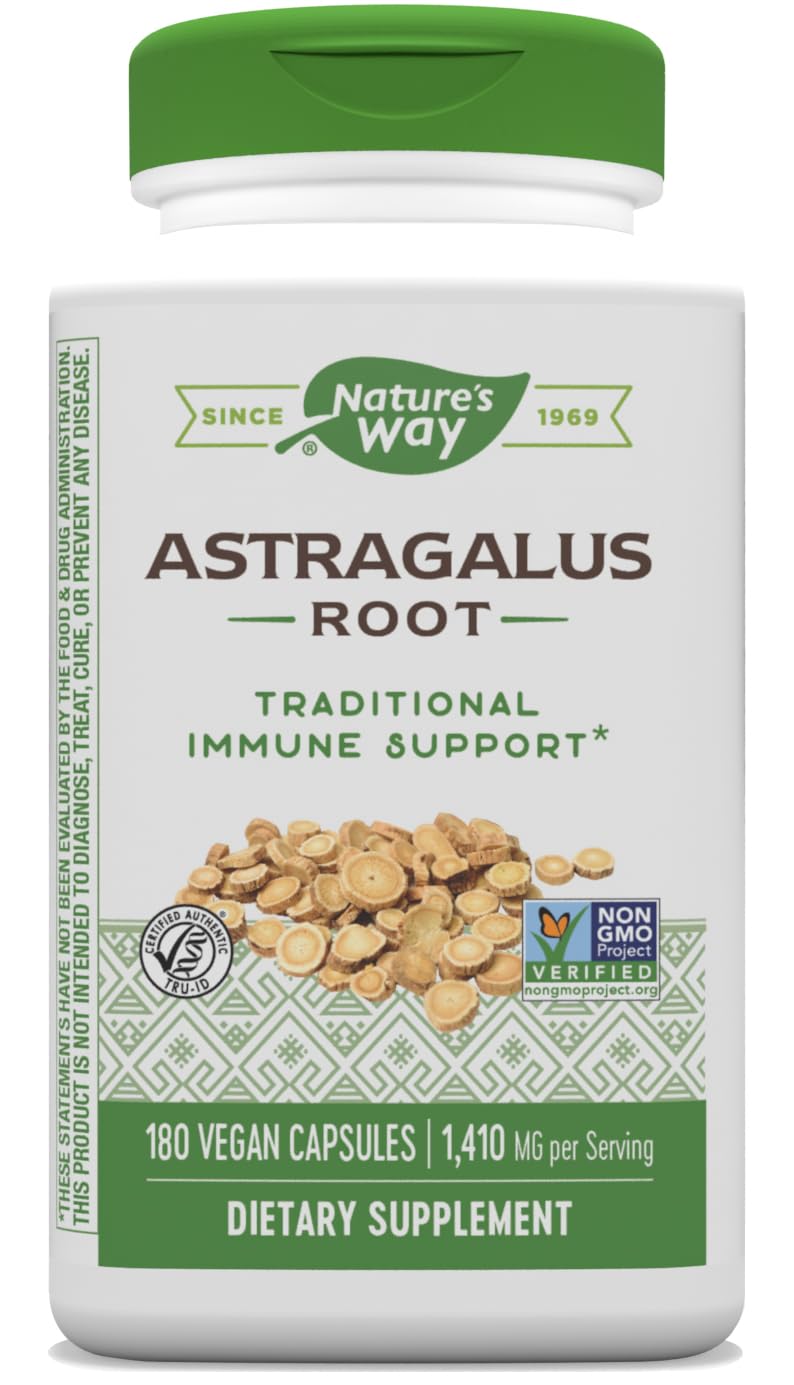 [Australia] - Nature's Way Astragalus Root - Astragalus Root Herbal Supplement - Traditional Immune Support* - Non-GMO Project Verified - Gluten & Dairy-Free - 180 Vegan Capsules 
