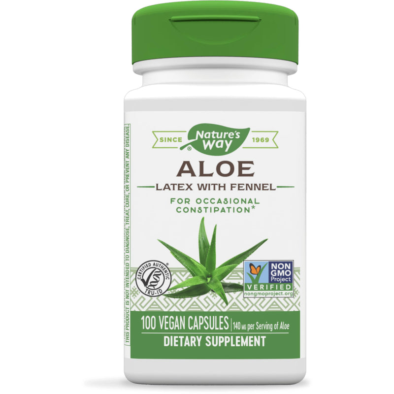 [Australia] - Nature's Way Aloe Latex with Fennel, For Occasional Constipation*, 100 Vegan Capsules 100 Count (Pack of 1) 