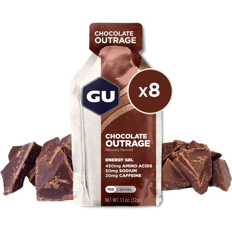 [Australia] - GU Energy Original Sports Nutrition Energy Gel, Vegan, Gluten-Free, Kosher, and Dairy-Free On-the-Go Energy for Any Workout, 8-Count, Chocolate Outrage Health Personal Care 