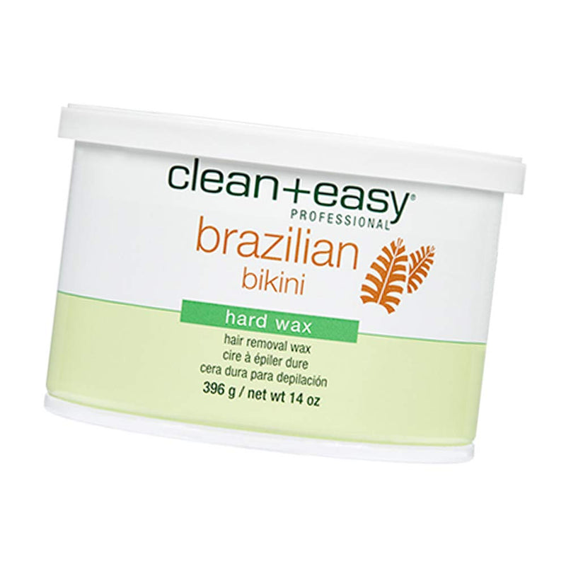 [Australia] - Clean + Easy Brazilian Wax – Hard Wax Bikini Hair Removal for Intimate Areas, No-Strip Formula for Coarse Hair, 14 oz 