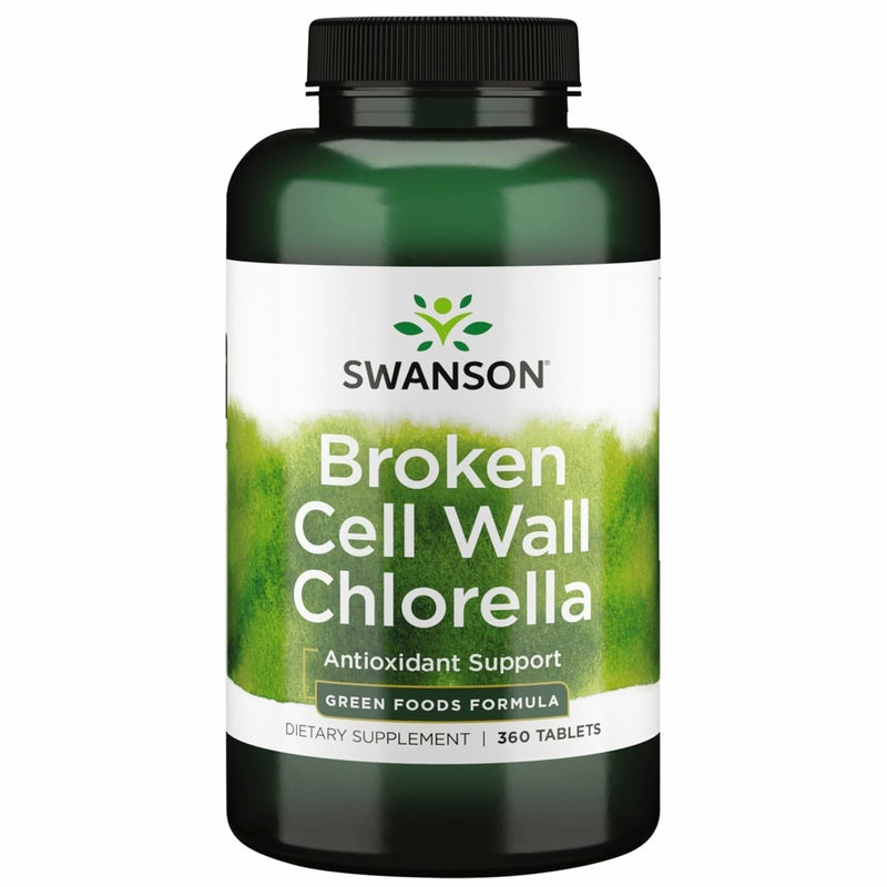 Swanson Broken Cell Wall Chlorella 500 Milligrams, 360 Tablets | Comprehensive Blend of Vitamins, Minerals, Amino Acids and Antioxidants, Broken Cell Wall for Easy Absorption 360 Count (Pack of 1)