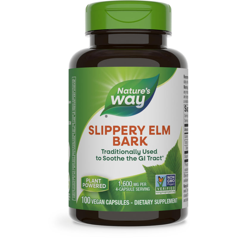 [Australia] - Nature's Way Slippery Elm Bark, Traditional Support to Soothe the GI Tract*, Vegan, 100 Capsules (Packaging May Vary) 