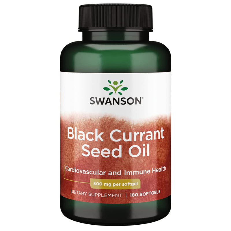 [Australia] - Swanson Black Currant Seed Oil - Herbal Supplement Promoting Immune System & Heart Health Support - Natural Formula Supporting Joints Health - (180 Softgels, 500mg Each) 1 