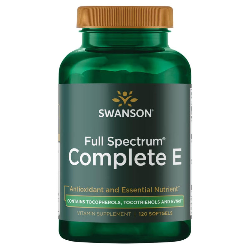 Swanson Full Spectrum Vitamin E with Tocotrienols, 120 Softgels | Vitamin E from Full Spectrum Tocopherols Plus Tocotrienols for Daily Antioxidant and Cardiovascular Support