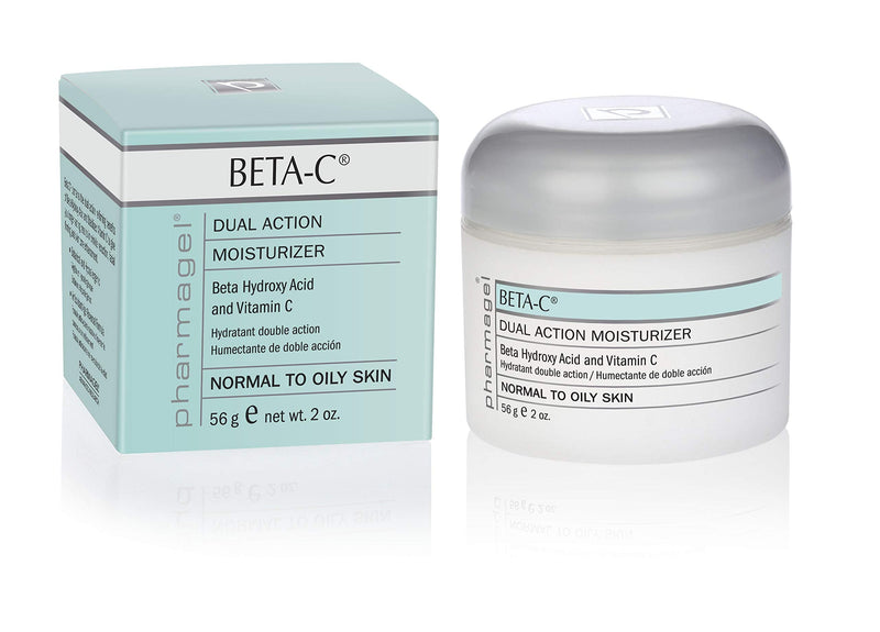 Pharmagel Beta-C Dual Action Moisturizer Normal to Oily Skin | Brightening and Smoothing Face Moisturizer | Pore Minimizer & Rejuvenation - 2 oz.