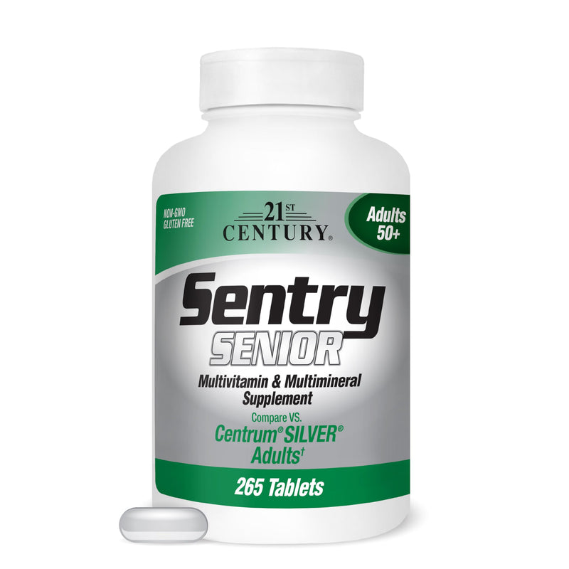 21st Century Sentry Senior Multivitamin, Adults 50+, 265 Tablets | Complete Daily Multivitamin & Multimineral, Compare VS. Centrum® SILVER Adults, Adults 50 Plus, Supports Heart, Eye 265 Count (Pack of 1)
