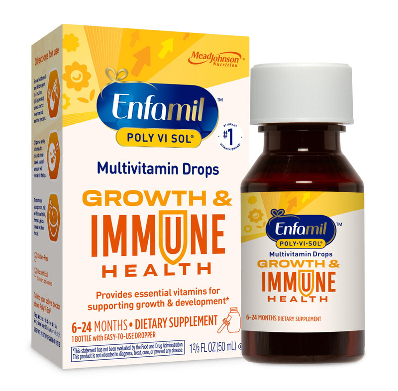Enfamil Poly-Vi-Sol Liquid Multivitamin Supplement for Infants and Toddlers, 50 mL dropper bottle 1.66 Ounce (Pack of 1)