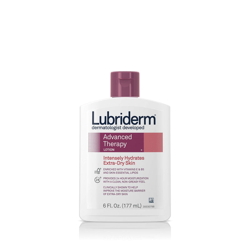 Lubriderm Advanced Therapy Moisturizing Lotion with Vitamins E and B5, Deep Hydration for Extra Dry Skin, Non-Greasy Formula, 6 fl. oz 6 Fl Oz (Pack of 1)