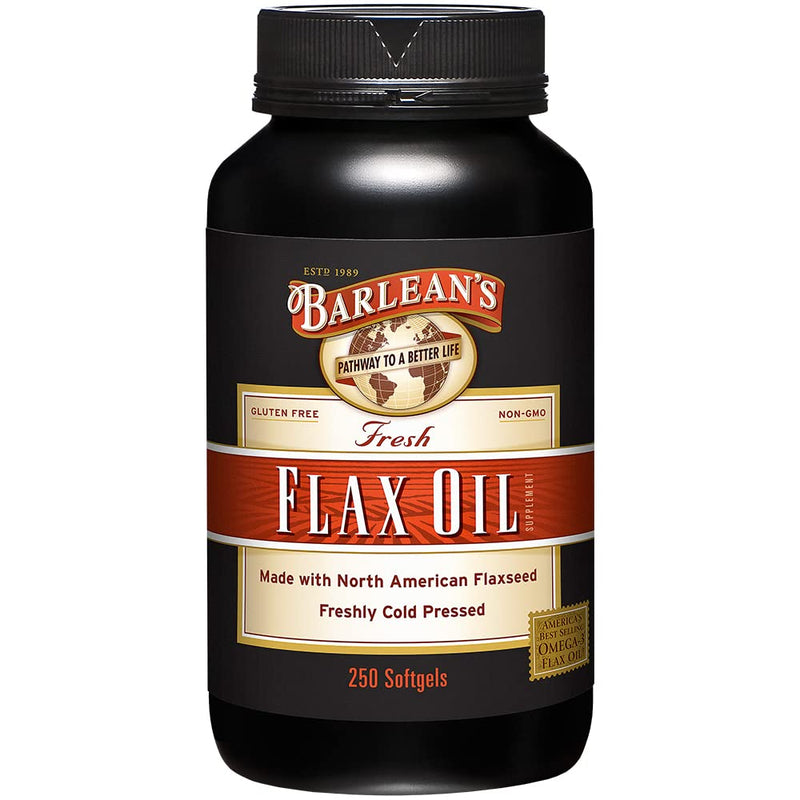 [Australia] - Barlean's Flaxseed Oil Softgels, Cold-Pressed Flax Seed Supplement with 1,650 mg ALA Omega-3 Fatty Acids for Joint & Heart Health, 1000mg, 250 ct 250 Count (Pack of 1) 