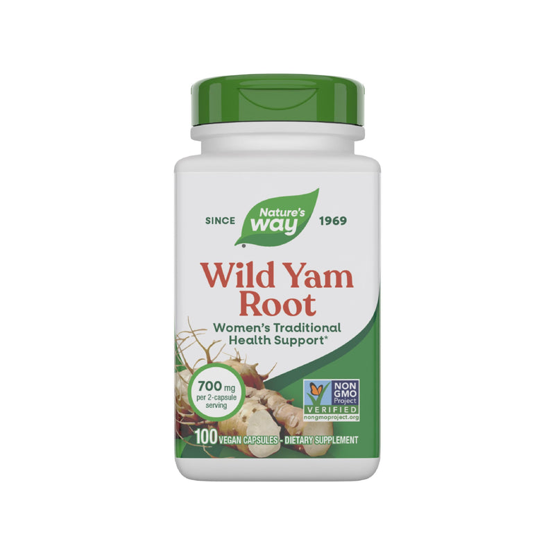 [Australia] - Nature's Way Wild Yam Root, Women's Traditional Health Support*, 700 mg per 2-Capsule Serving, Non-GMO Project Verified, 100 Vegan Capsules (Packaging May Vary) 