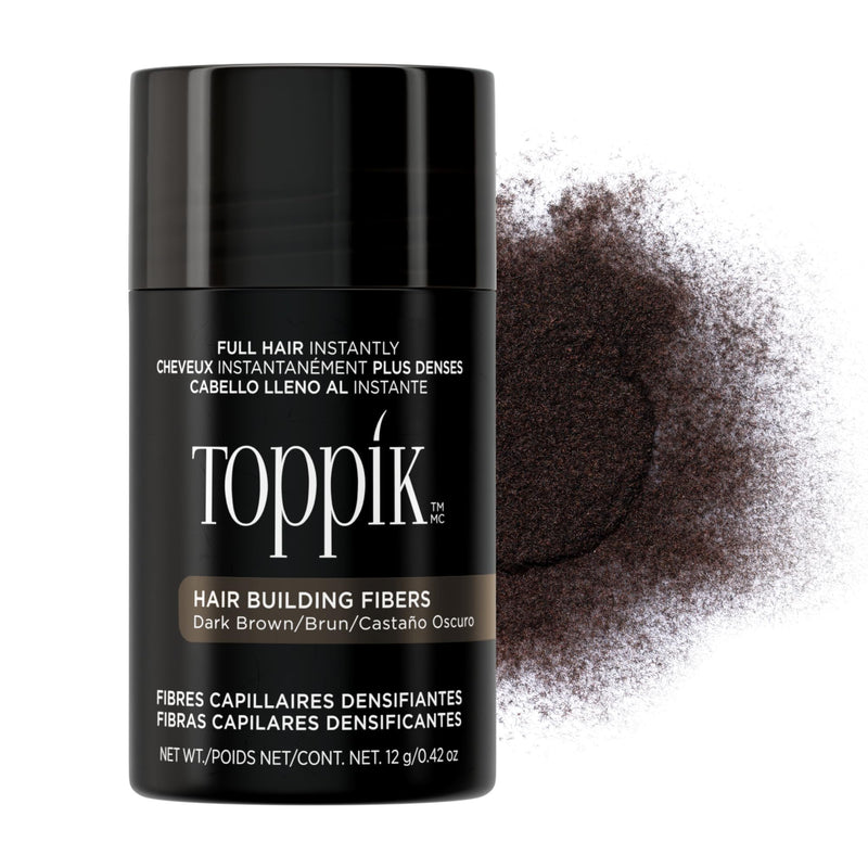 Toppik Hair Building Fibers, Fill In Fine or Thinning Hair Instantly Thicker, Fuller Looking Hair 9 Shades,4 size options Dark Brown Medium 12g